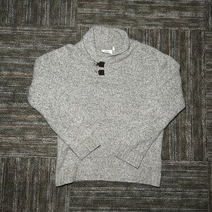 FJALLRAVEN Men's Grey Shawl Collar Wool Blend LADA SWEATER - Size Medium